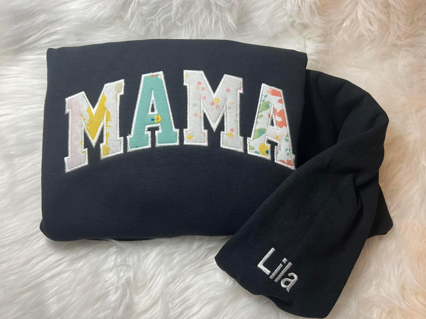 Custom Mama Embroidered Sweatshirt