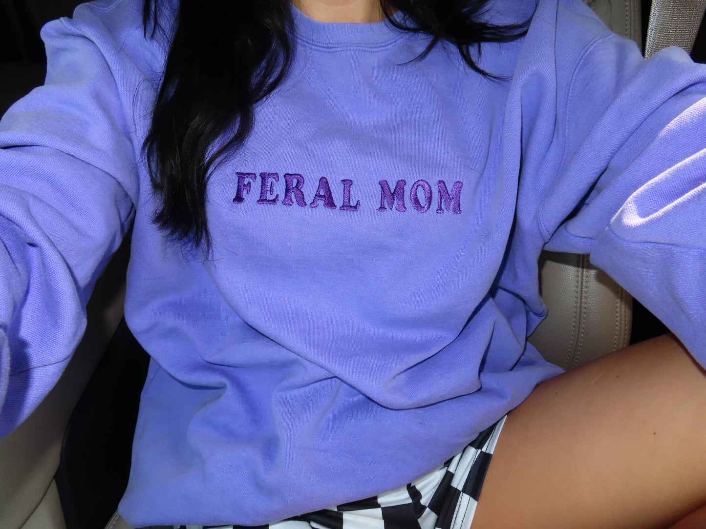 Feral Mom Embroidered Sweatshirt