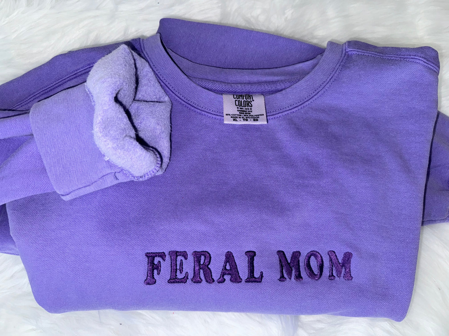 Feral Mom Embroidered Sweatshirt