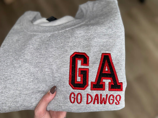 Georgia Bulldogs Go Dawgs Pocket Embroidered Sweatshirt