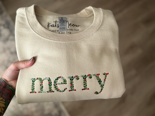 Merry Embroidered Sweatshirt