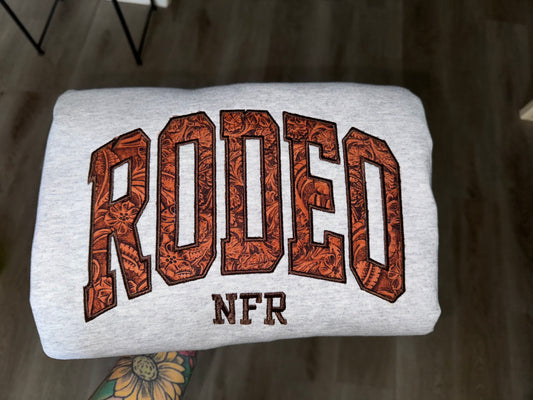 Leather Rodeo Embroidered Sweatshirt