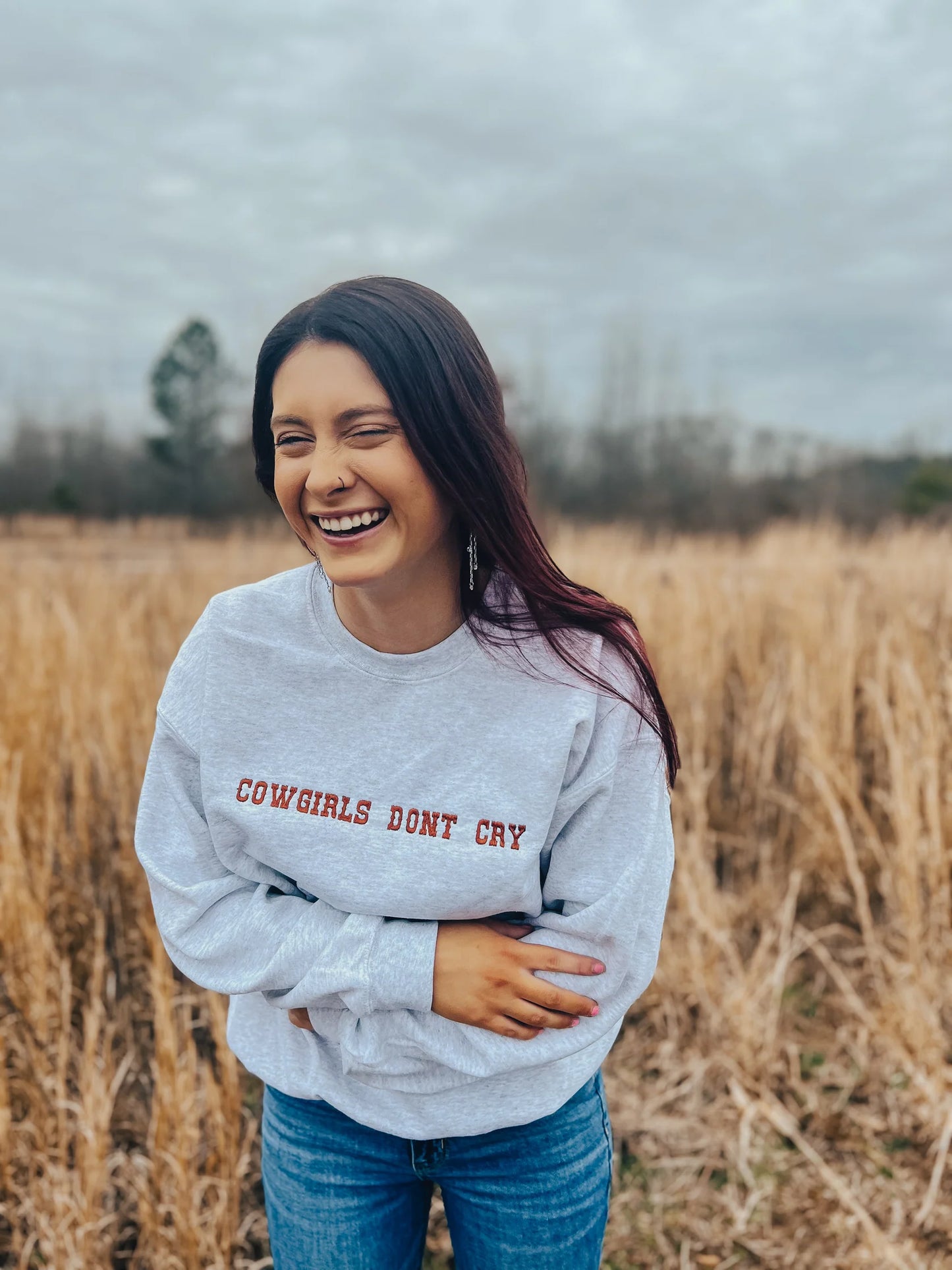 Cowgirls Dont Cry Embroidered Sweatshirt