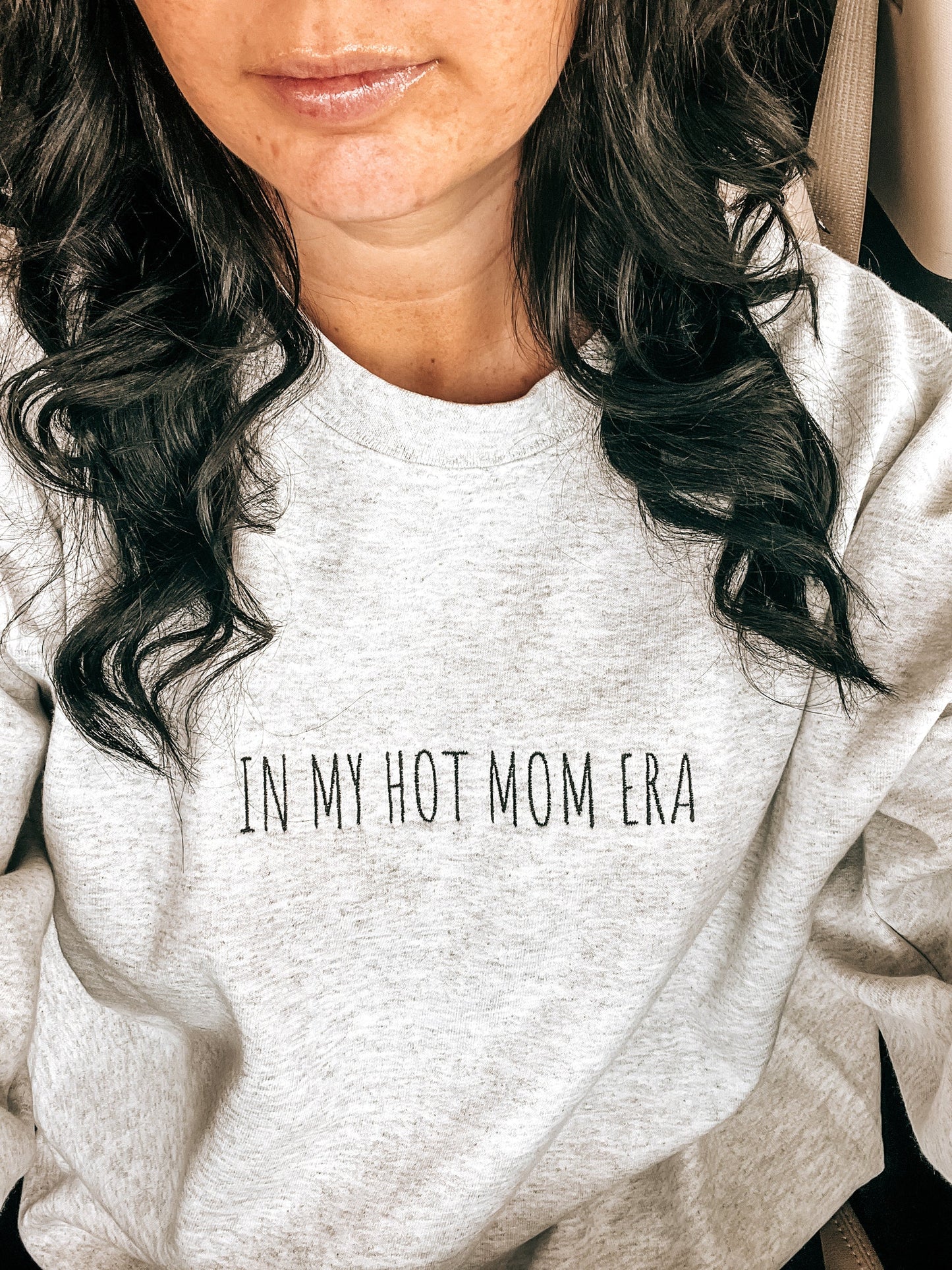 In My Hot Mom Era Embroidered Sweatshirt