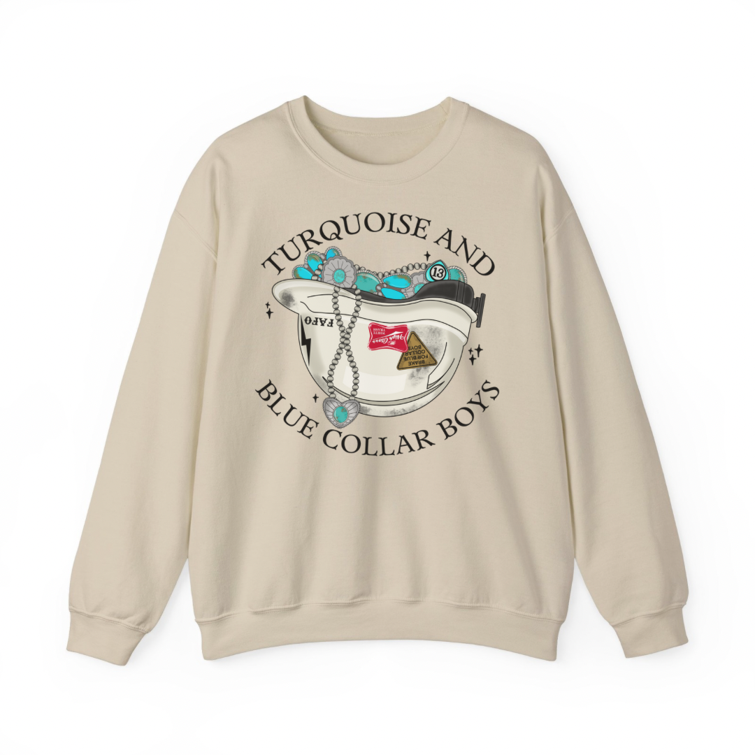 Turquoise and Blue Collar Boys Sweatshirt