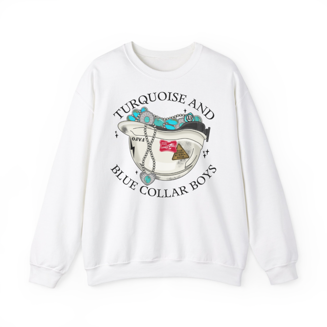 Turquoise and Blue Collar Boys Sweatshirt